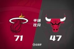 希罗23分吉迪13分 热火半场领先公牛24分！
